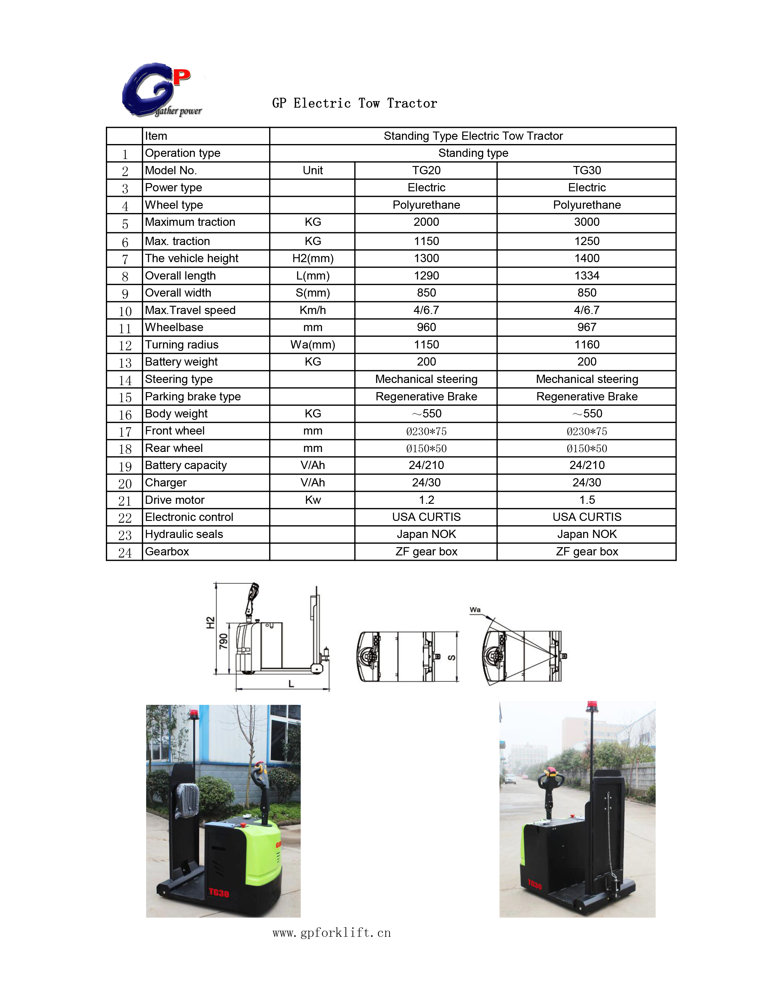 2TON 3TON 4TON Elektroschlepper